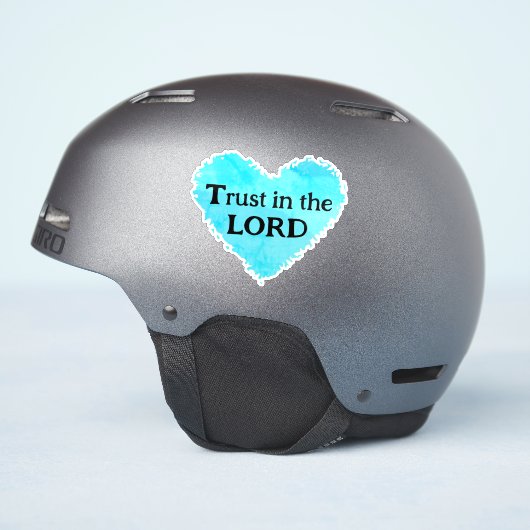 Trust In The Lord Fish Leaves Purple Teal Grey Sticker (Helm Zijkant)