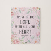 Trust in the Lord Pink Floral Scripting Legpuzzel (Verticaal)