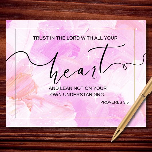 Trust in the Lord Proverbs 3 5 Heart Briefkaart