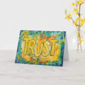 Trust Inspirerend Word Art Wenskaarten Kaart (Gele Bloem)