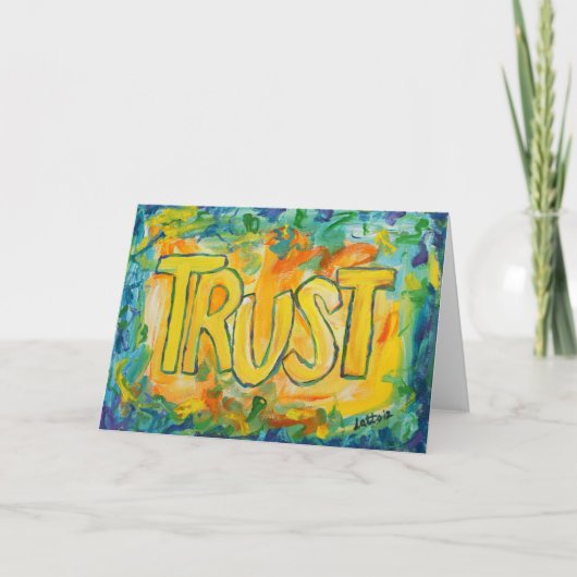 Trust Inspirerend Word Art Wenskaarten Kaart (Voorkant)