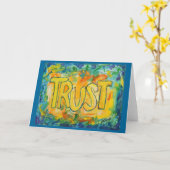 Trust Inspirerend Word Art Wenskaarten Kaart (Gele Bloem)