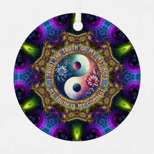 Trust Instincts Growth Compass Direction Inspire Metalen Ornament (Voorkant)