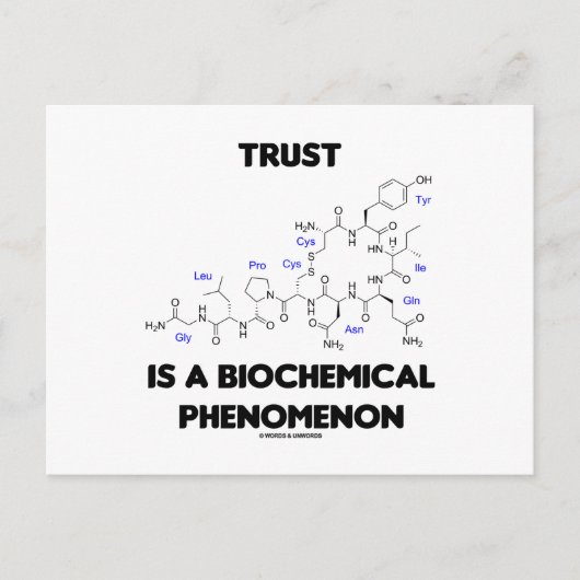 Trust is een biochemisch verschijnsel (oxytocine) briefkaart (Voorkant)