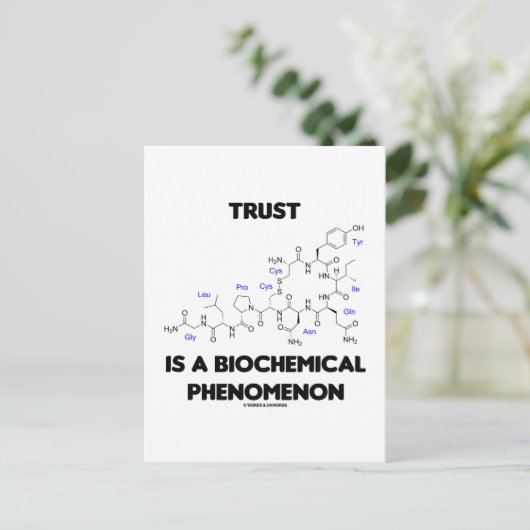Trust is een biochemisch verschijnsel (oxytocine) briefkaart (Staand voorkant)