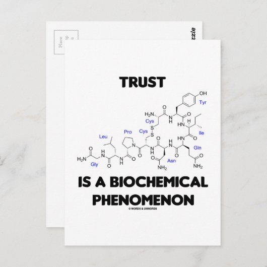Trust is een biochemisch verschijnsel (oxytocine) briefkaart (Voorkant / Achterkant)