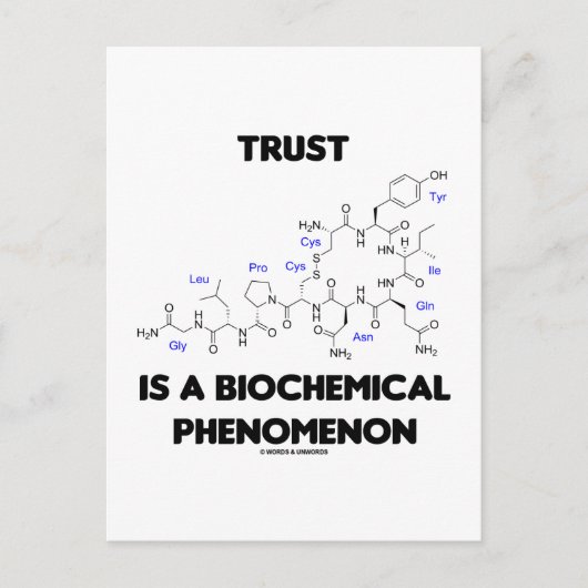 Trust is een biochemisch verschijnsel (oxytocine) briefkaart (Voorkant)