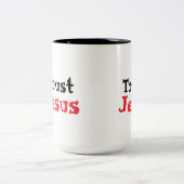 Trust Jesus Christian Quote Tweekleurige Koffiemok (Center)
