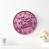 Trust Jesus Pink Marble Grote Klok (Huis)