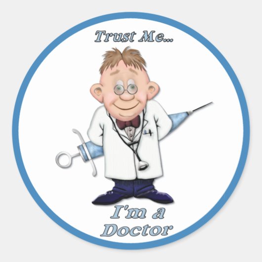 Trust Me Doc Ronde Sticker (Voorkant)