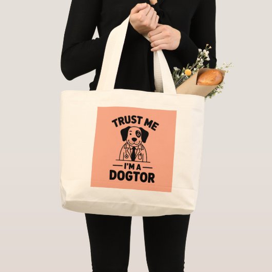 Trust Me I’m a Dogtor Grote Tote Bag (Voorkant (product))