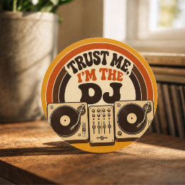 Trust Me, I’m the DJ – Retro 70s DJ Humor Ronde Sticker