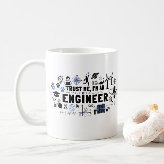 TRUST ME, I'M AN ENGINEER feat Maxwell Gleichungen Koffiemok (Met donut)