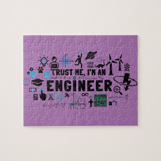 TRUST ME, I'M AN ENGINEER feat Maxwell Gleichungen Legpuzzel (Horizontaal)
