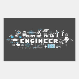 TRUST ME, I'M AN ENGINEER feat Maxwell Gleichungen Rechthoekige Sticker