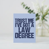 Trust Me Lawyer Funny Law School Afstuderen Briefkaart (Staand voorkant)