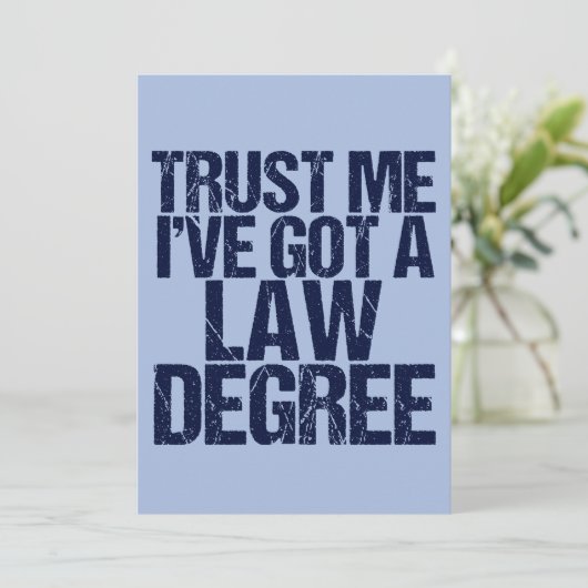 Trust Me Lawyer Funny Law School Afstuderen Kaart (Staand voorkant)