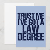 Trust Me Lawyer Funny Law School Afstuderen Kaart (Voorkant / Achterkant)