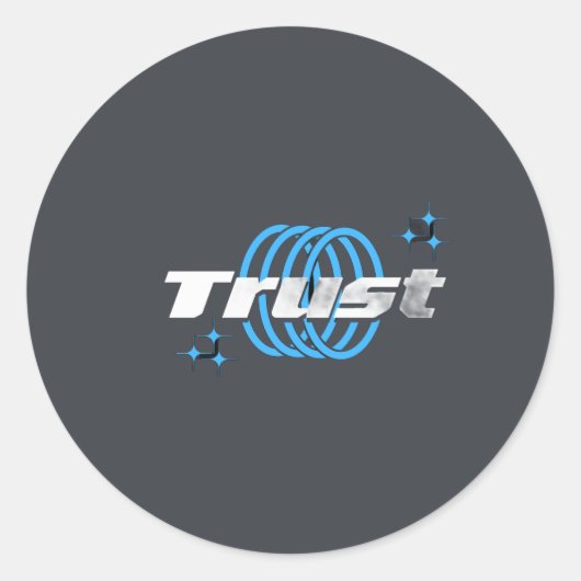 Trust – Minimal Round Sticker (Voorkant)