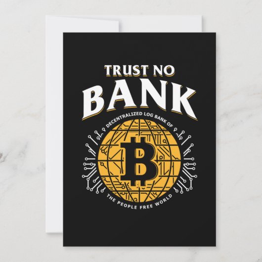 Trust No Bank Bitcoin BTC Cryptocurrency Crypto Gi Kaart (Voorkant)