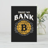 Trust No Bank Bitcoin BTC Cryptocurrency Crypto Gi Kaart (Staand voorkant)