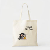 Trust No One – Funny Mouse Cartoon Tote Bag (Voorkant)