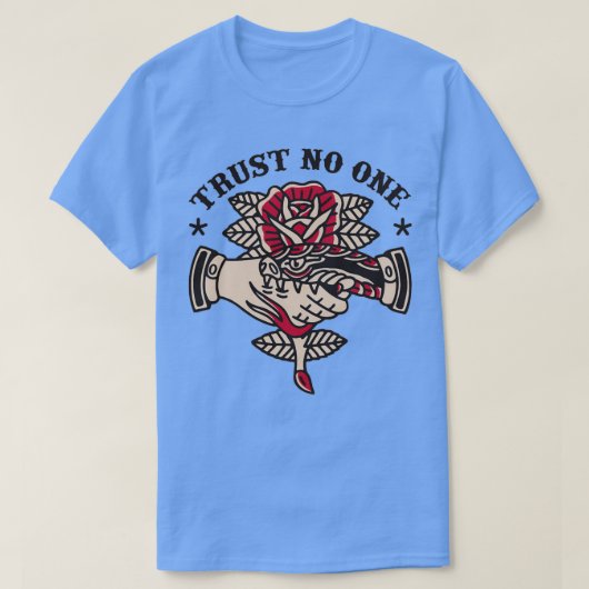 Trust No One Handshake Snake T-shirt (Design voorkant)