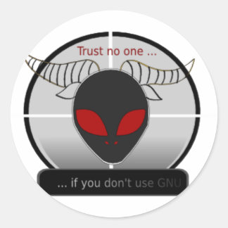 Trust no one. ronde sticker