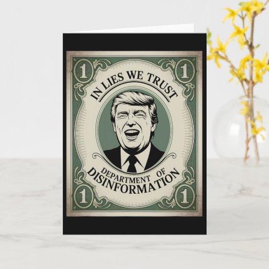 “trust Nobody” - Trump Nknote Parody 2 Kaart (Gele Bloem)