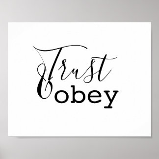 Trust & Obey - Christelijke typografie Poster