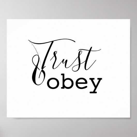 Trust & Obey - Christelijke typografie Poster (Voorkant)