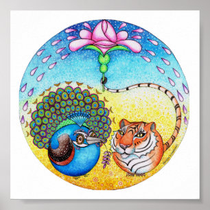 "Trust" Peacock en Tiger Poster