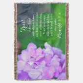 Trust Proverbs Christelijke Bijbel Floral Hydrange Deken (Voorkant Verticaal)