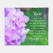 Trust Proverbs Christelijke Bijbel Floral Hydrange Fleece Deken (Voorkant (Horizontaal))