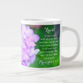 Trust Proverbs Christelijke Bijbel Floral Hydrange Grote Koffiekop (Rechts)