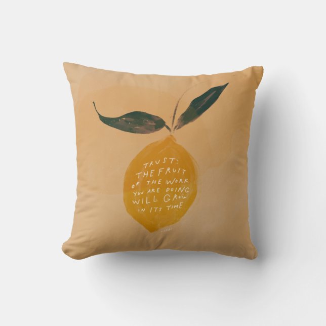 Trust quote en lemon - inspirerend home decor kussen (Voorkant)