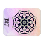 *~* "TRUST" roze zwarte Mandala Heart Chakra Magneet (Horizontaal)