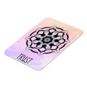 *~* "TRUST" roze zwarte Mandala Heart Chakra Magneet (Linkerzijde)