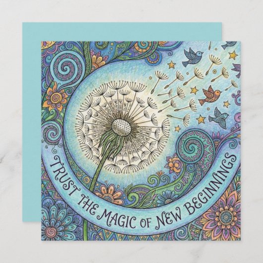 Trust The Magic of New Beginnings Card Feestdagenkaart (Voorkant / Achterkant)