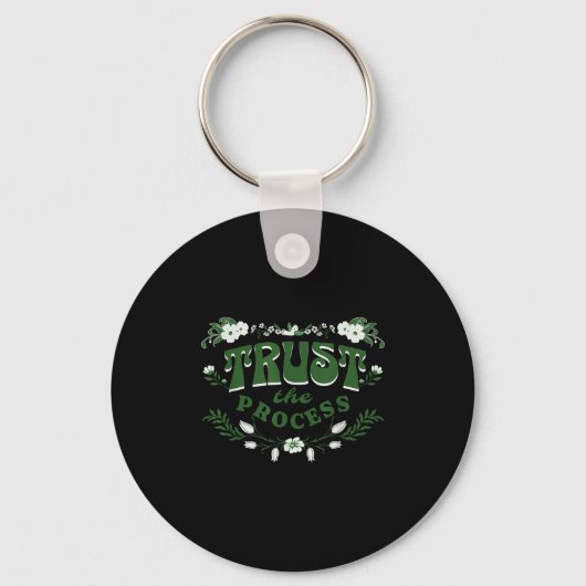 Trust The Process, Feminine Floral Sitive Motivati Sleutelhanger (Voorkant)