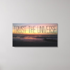 TRUST the Universe Beach Sunset Foto Canvas Afdruk
