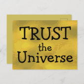 TRUST the Universe Powerverse Quote Gold Briefkaart (Voorkant / Achterkant)