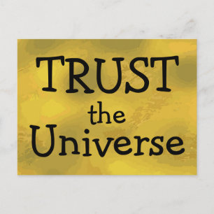 TRUST the Universe Powerverse Quote Gold Briefkaart