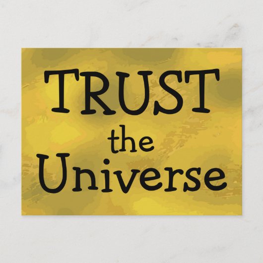 TRUST the Universe Powerverse Quote Gold Briefkaart (Voorkant)