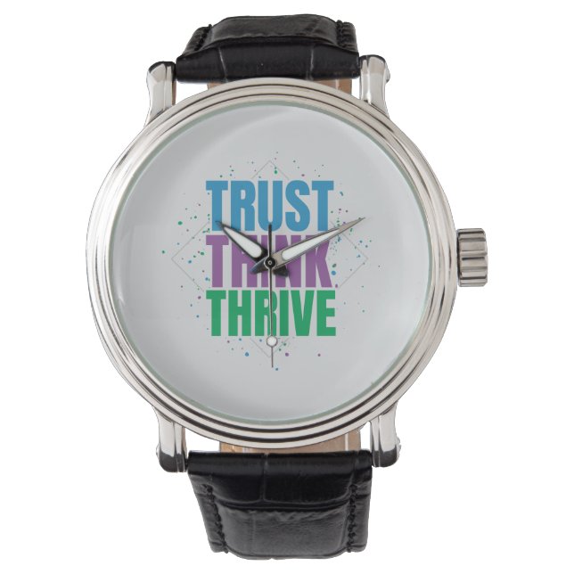 Trust Think Thrive – Motivational Quote Design Horloge (Voorkant)