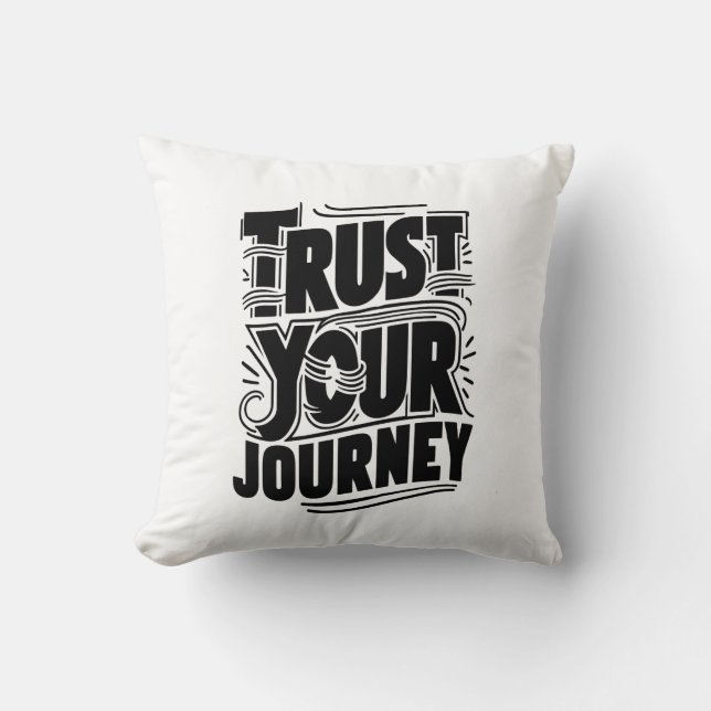 Trust Your Journey Vertical Typography Art Kussen (Voorkant)