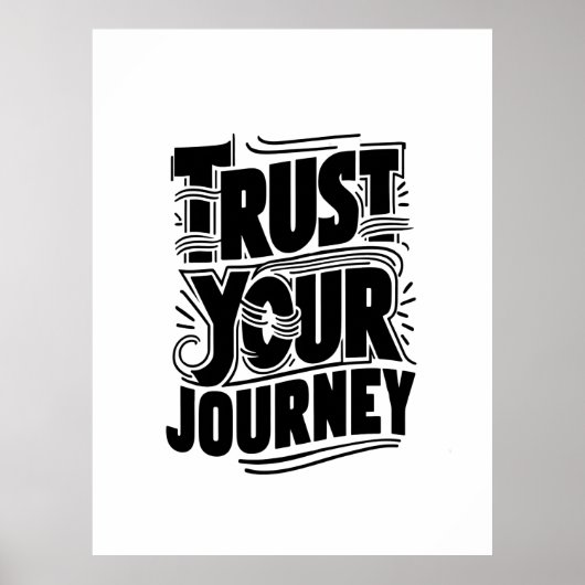 Trust Your Journey Vertical Typography Art Poster (Voorkant)