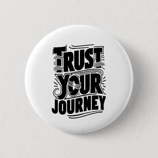 Trust Your Journey Vertical Typography Art Ronde Button 5,7 Cm (Voorkant)
