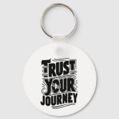 Trust Your Journey Vertical Typography Art Sleutelhanger (Voorkant)