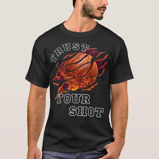 Trust Your Shot - Bold Black Basketball T-shirt (Voorkant)